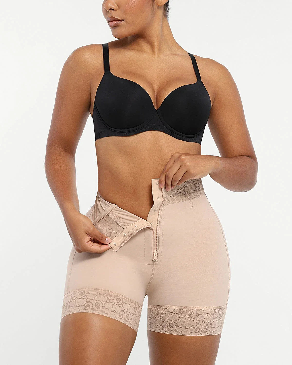 Short Baleines Acier Effet Galbant Beige