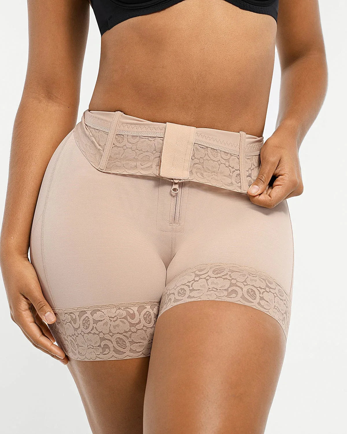Short Baleines Acier Effet Galbant Beige