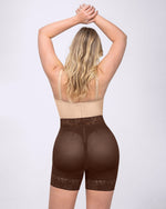 Short Baleines Acier Effet Galbant Marron