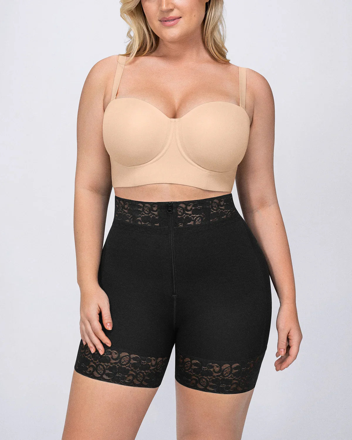 Short Baleines Acier Effet Galbant Noir