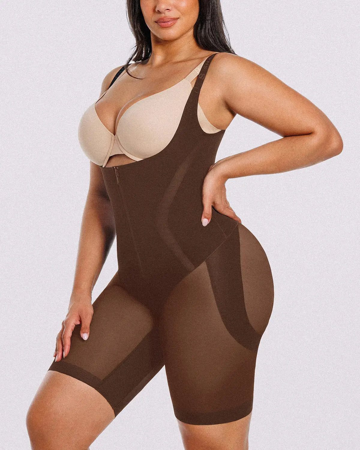 Short Voile Respirant Ventre Plat Marron