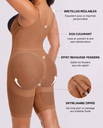 Voile Respirant Marron - infographie bretelles dos rehausse zip