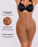 Voile Respirant Marron - infographie gainage crochets confort