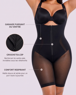 Voile Respirant Noir - infographie gainage crochets confort